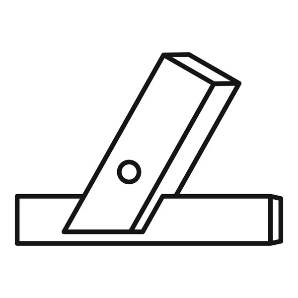 Ícone de ferramenta de ângulo de madeira, estilo de contorno —  Vetores de Stock