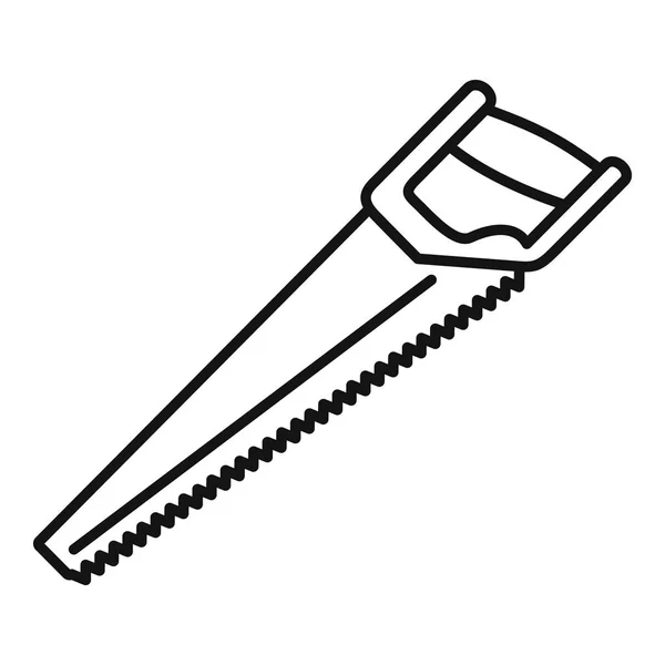 Accueil icône de la scie à main, style contour — Image vectorielle