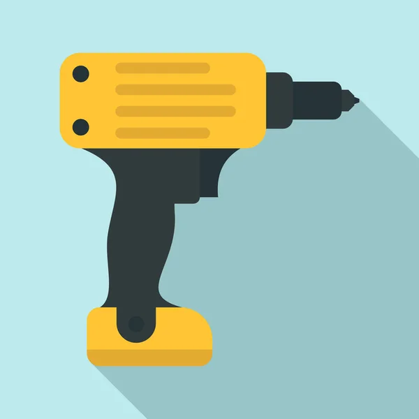 Electric wireless drill icon, flat style — Stock Vector