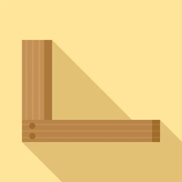 Ikon sudut kayu, gaya datar - Stok Vektor