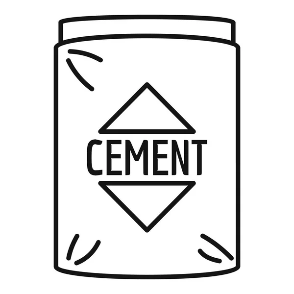 시멘트 가방 아이콘, 윤곽선 스타일 — 스톡 벡터