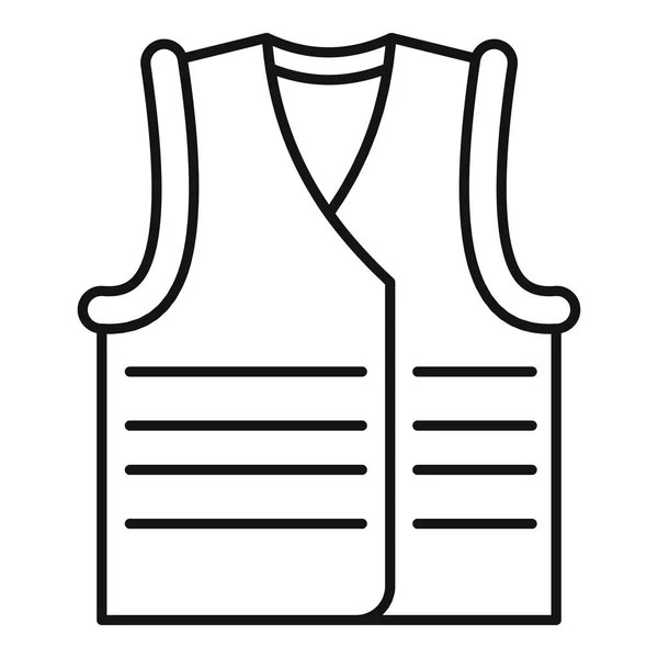 Gilet de sécurité icône, style contour — Image vectorielle