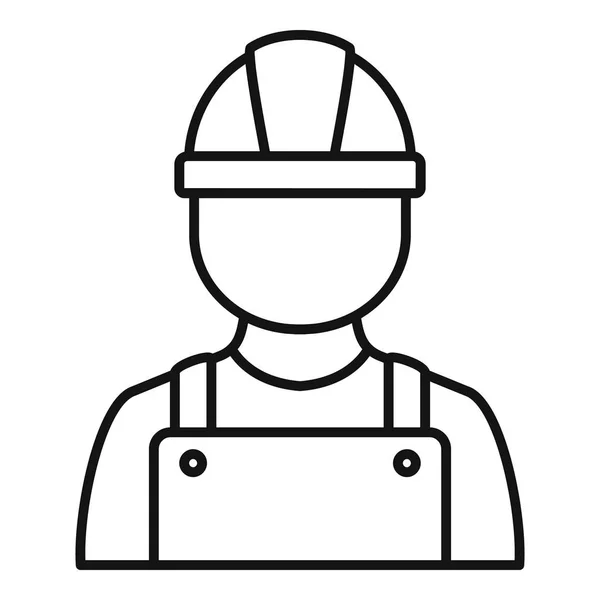 Icono de hombre de construcción, estilo de esquema — Vector de stock