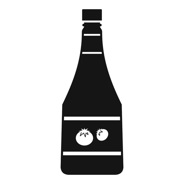 Natürliche Ketchup-Flasche Symbol, einfacher Stil — Stockvektor