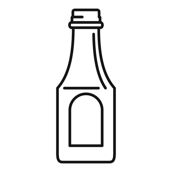 Icona bottiglia ketchup pomodoro, stile contorno — Vettoriale Stock
