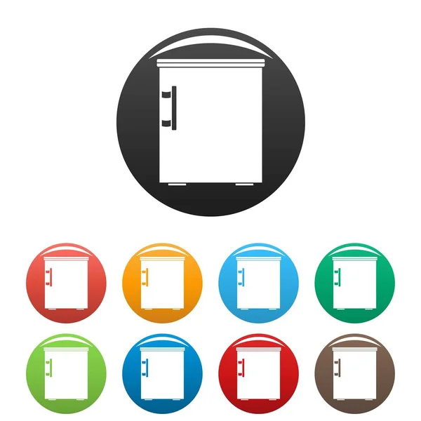 Kleine Kühlschrank-Symbole setzen Farbe — Stockvektor