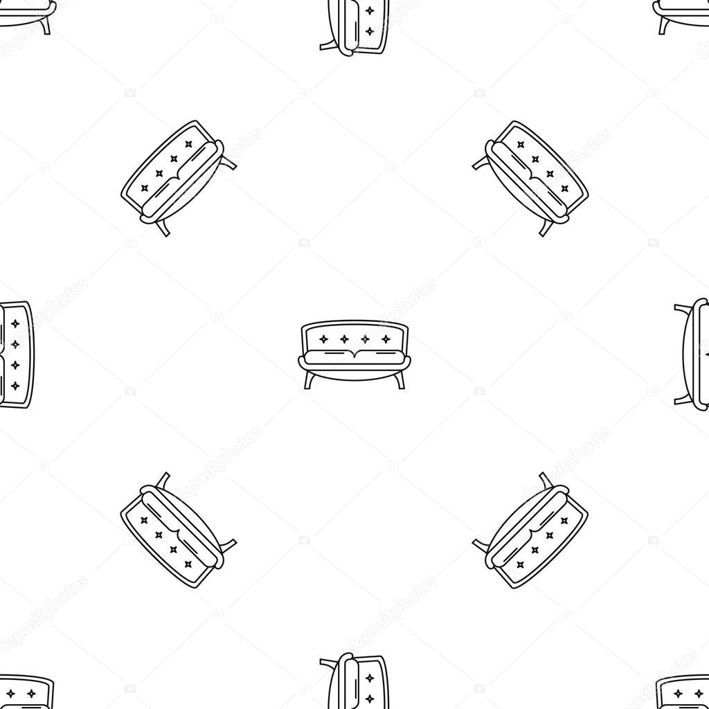 Retro old sofa icon, outline style