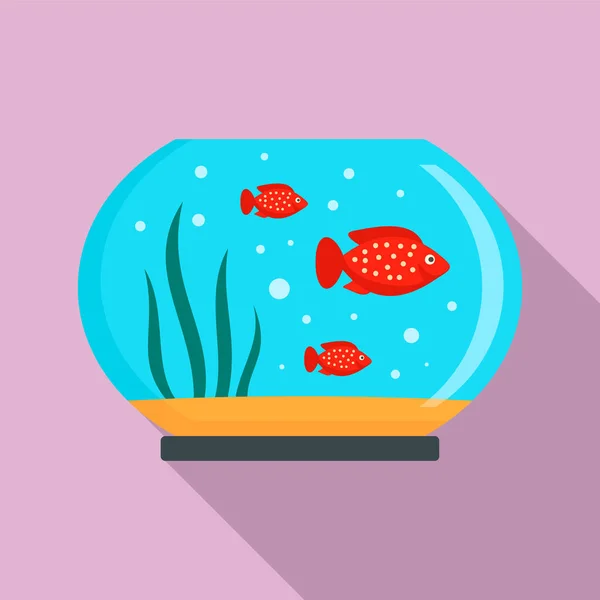 Rote Fische Aquarium Symbol, flache Art — Stockvektor