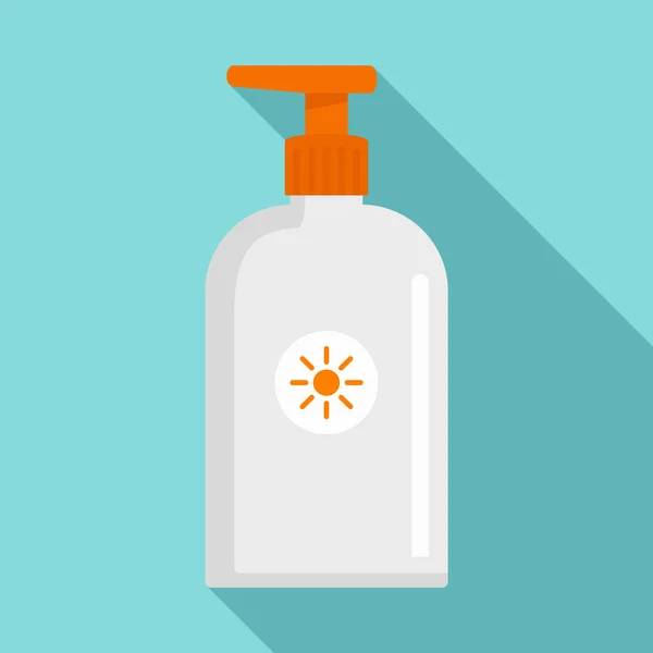 Icono del dispensador de protector solar, estilo plano — Vector de stock