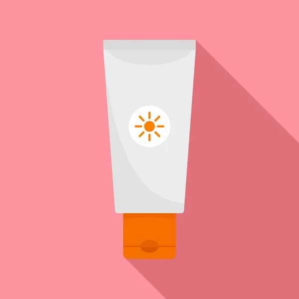Sun lotion tube ikon, platt stil — Stock vektor