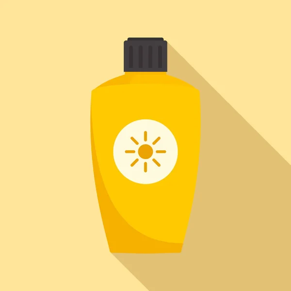 UVA solskydd flaska ikon, platt stil — Stock vektor