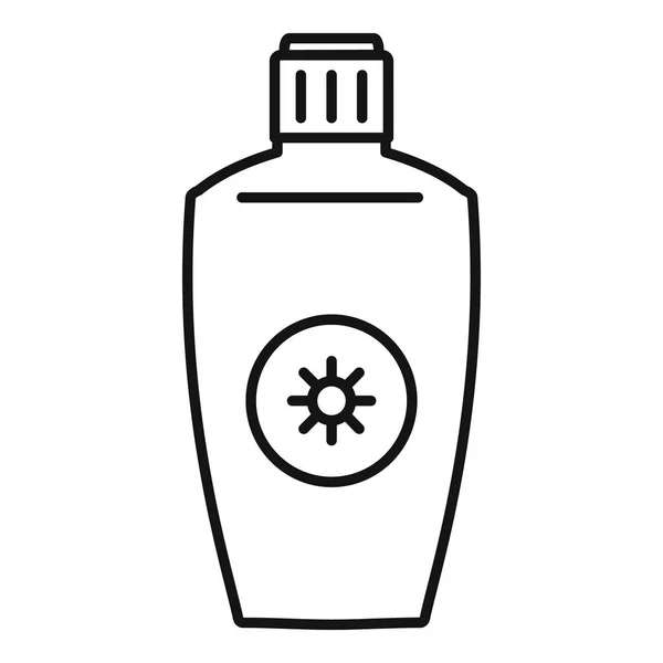 Uva Sonnencreme Flasche Symbol, Umriss Stil — Stockvektor