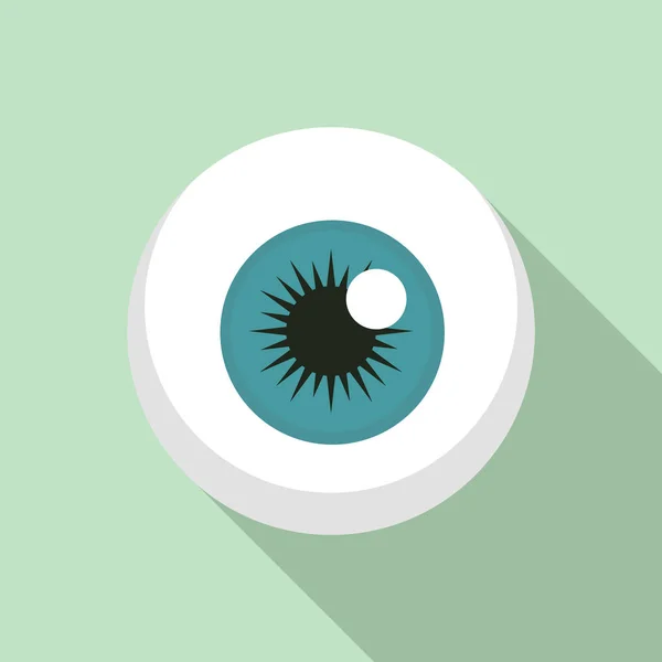 Icono de bola de ojos, estilo plano — Vector de stock