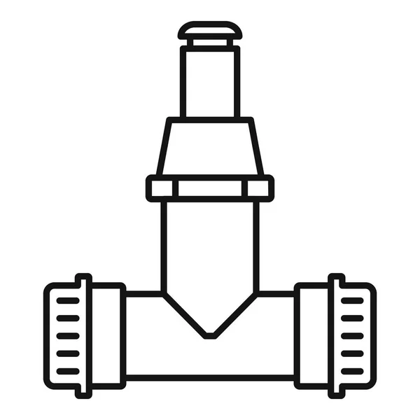 パイプ接続灌漑アイコン、アウトラインのスタイル — ストックベクタ