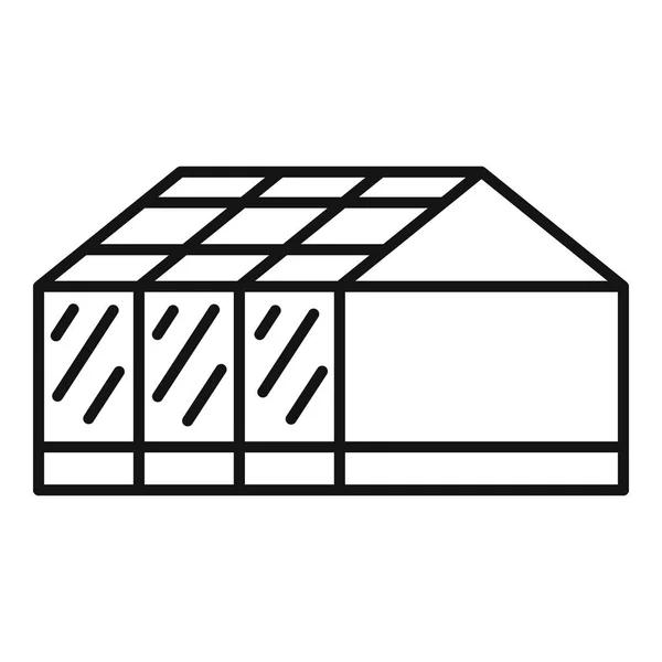 Cieplarnianych domu ikona, styl konturu — Wektor stockowy