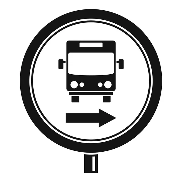 Daire otobüs istasyonu işareti simgesi, basit tarzı — Stok Vektör