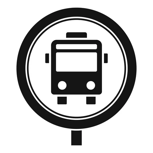 Daire otobüs dur işareti simgesi, basit tarzı — Stok Vektör