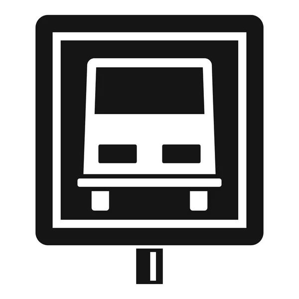 Otobüs durağı yol işareti simgesi, basit tarzı — Stok Vektör