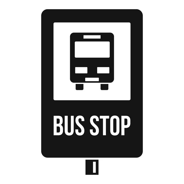 City bus stop signo icono, estilo simple — Vector de stock