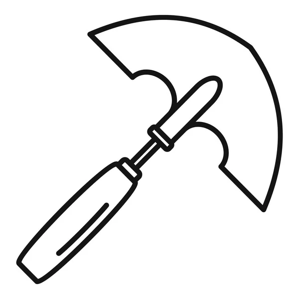 Icono de excavación manual, estilo de contorno — Vector de stock