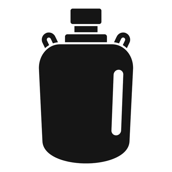 Gold water flask icon, simple style — Stock Vector