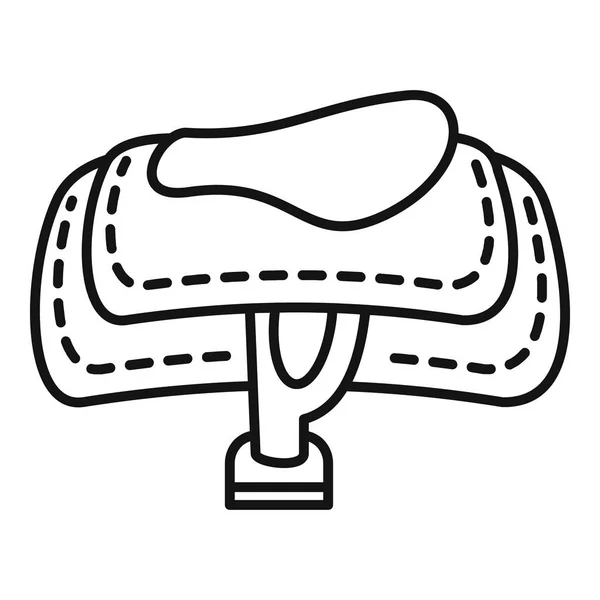 Значок седла для верховой езды, стиль контура — стоковый вектор