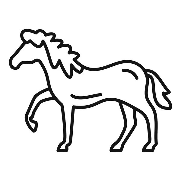 Ícone de cavalo de equitação, estilo esboço — Vetor de Stock