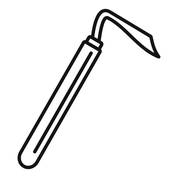 Hoof pick icon, outline style — Stock Vector