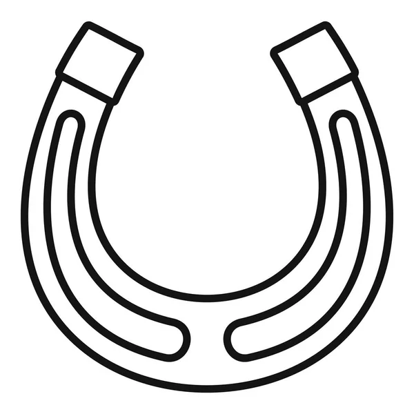 Icône en fer à cheval doré, style contour — Image vectorielle