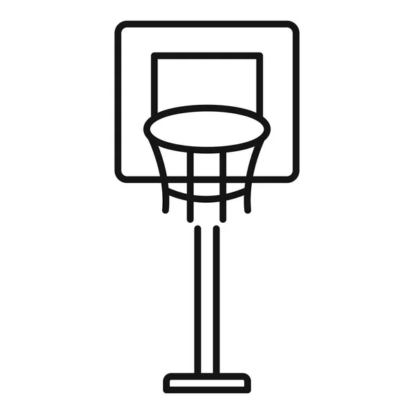 Basketballturm-Ikone, Outline-Stil — Stockvektor