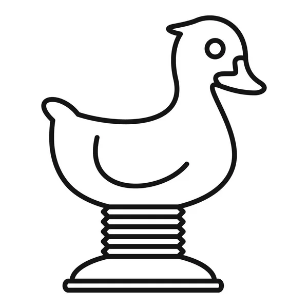 Jazda konna dziecko ikona kaczka, zarys styl — Wektor stockowy