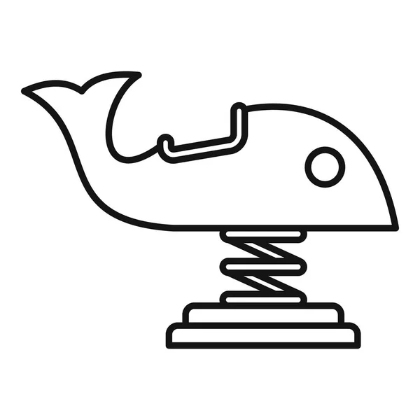 Walvis amusement rit pictogram, Kaderstijl — Stockvector