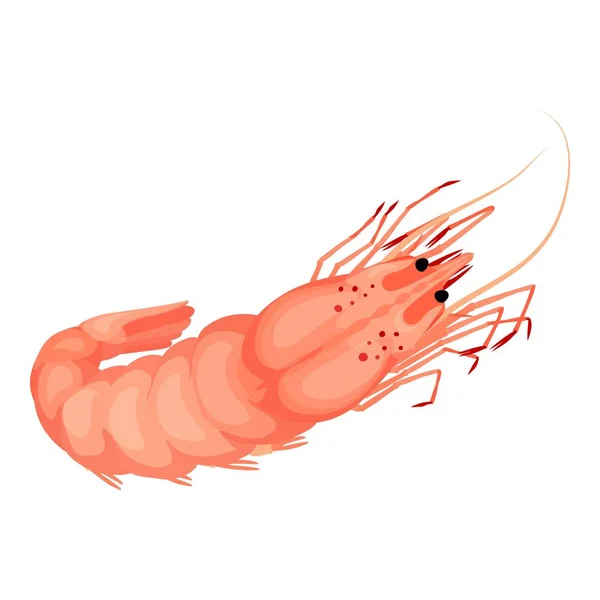 Icono de camarones de mar, estilo de dibujos animados — Vector de stock