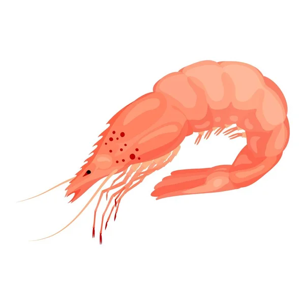Raw shrimp icon, cartoon style — Stock Vector