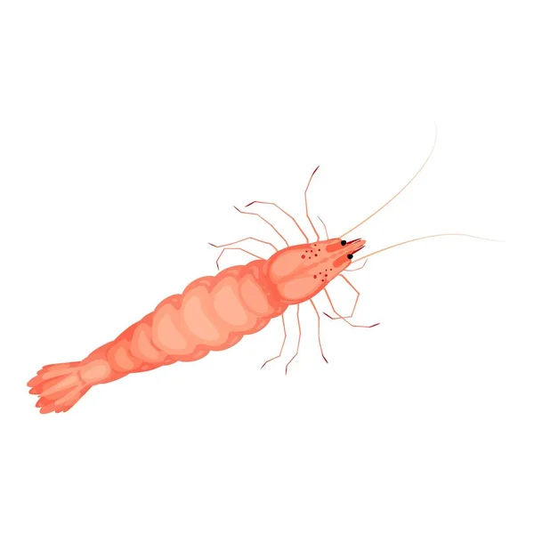 Meeresfrüchte-Shrimp-Symbol, Cartoon-Stil — Stockvektor