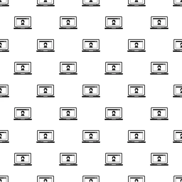 笔记本电脑视频聊天模式无缝向量 — 图库矢量图片