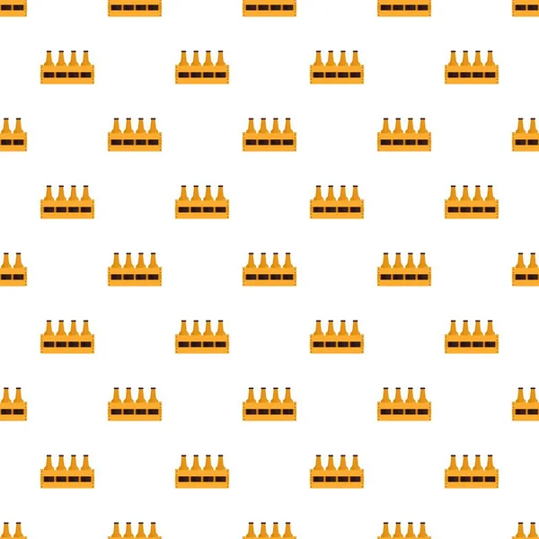 Basket of bottle beer pattern seamless vector — Stock Vector