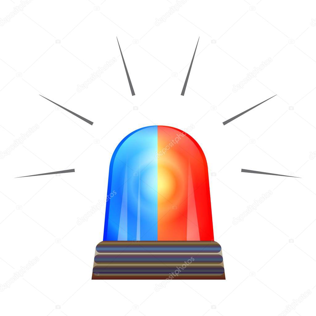 Red blue flasher icon, cartoon style