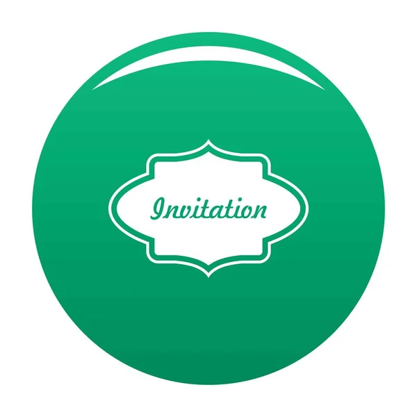 Inviter étiquette icône vecteur vert — Image vectorielle