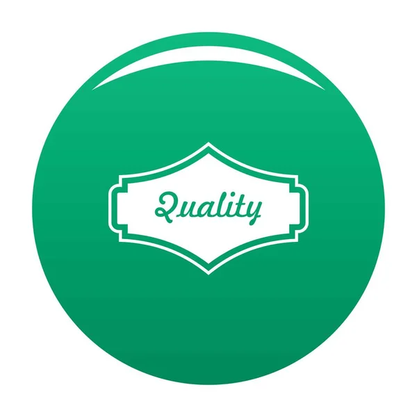 Marchio di qualità icona vettoriale verde — Vettoriale Stock