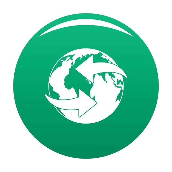 Pohyblivé země ikona Vektor zelená — Stockový vektor