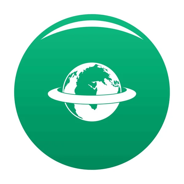 Вокруг земли иконка зеленый вектор — стоковый вектор