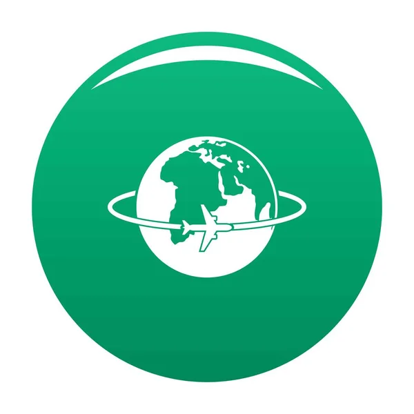 Celosvětovou ikonu vektorové zelená — Stockový vektor