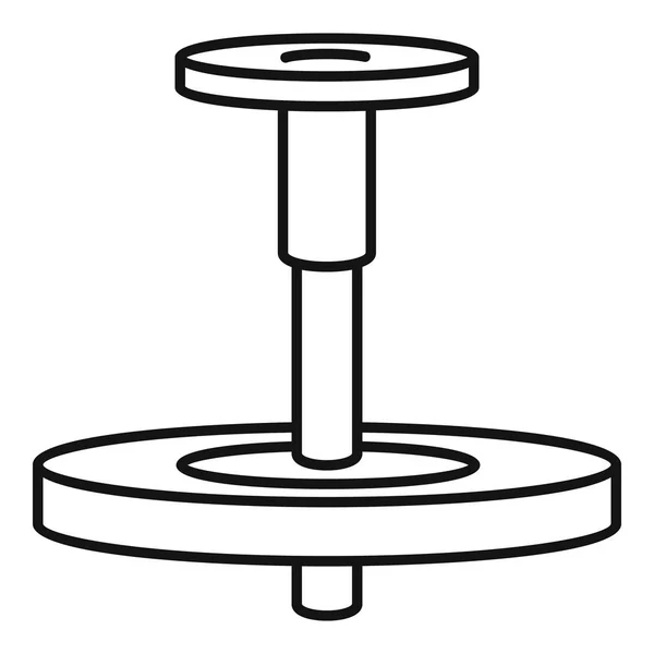 Het pictogram van het wiel van hout potter, Kaderstijl — Stockvector
