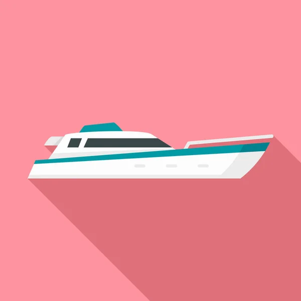 Icône bateau à moteur de mer, style plat — Image vectorielle