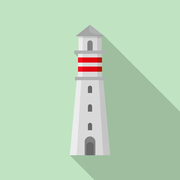 Icône phare de mer, style plat — Image vectorielle