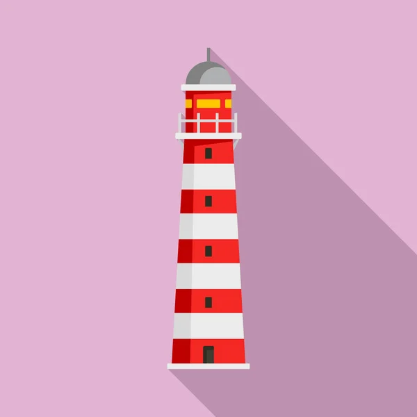 Icône de phare de tour, style plat — Image vectorielle