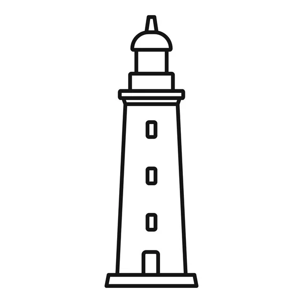 Icône de phare de tour, style contour — Image vectorielle