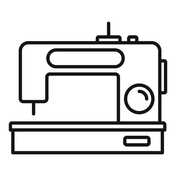 Ícone de máquina de costura moderna digital, estilo de contorno — Vetor de Stock