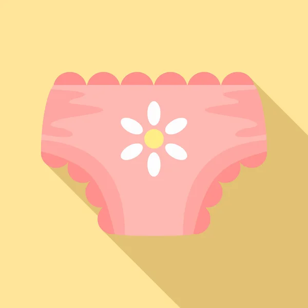 Baby girl nappy icon, flat style — Stock Vector